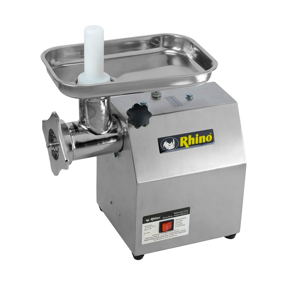 Rhino MOCA-12 Molino Carne Motor 1 hp Cedazo 12 Acero Inoxidable